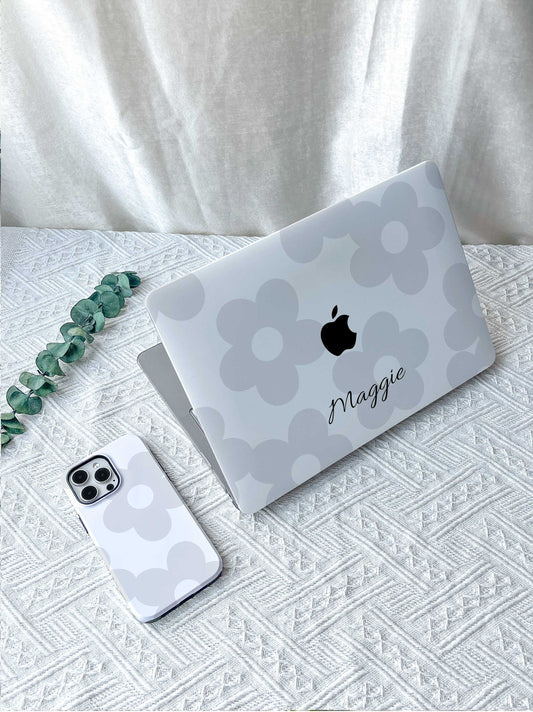 Simple Gray Flower New Macbook M2 Air 13 2022 A2681 Pro 13 A2338 Pro 14 15 16 M3 Air 15 A3114 2024 Laptop Case For Air 13 11 Case Gifts