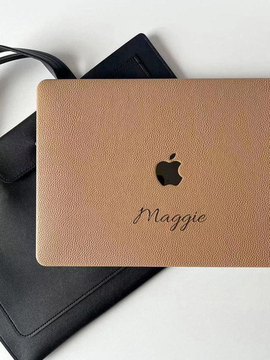 Khaki Vegan Leather Macbook Case For M4 Air 13 2025 A2681 Pro 13 A2338 Pro 14 15 16 M3 Air 15 A3114 2024 Air 15" Laptop Case For Him