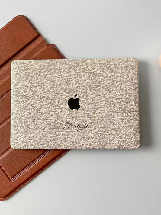 Minimalist Beige Vegan Leather Macbook Case For M4 Air 13 2025 Air 13 A2681 Pro 13 A2338 Pro 14 15 16 Air 15 A3241 Laptop Case Gifts For Mom
