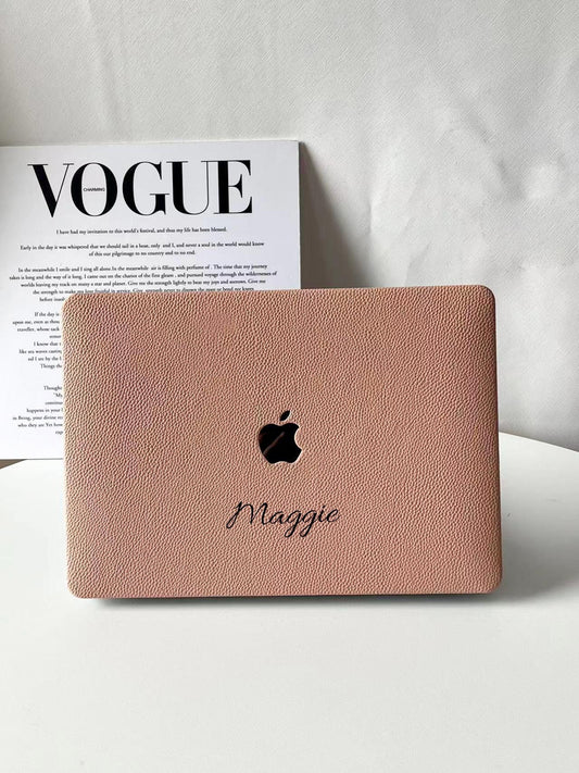 Flesh Pink Vegan Leather Macbook Case For M4 Air 13 A3240 A2681 Pro 13 A2338 Pro 14 15 16 M3 Air 15 A3114 2025 Air 15" Laptop Case For Her