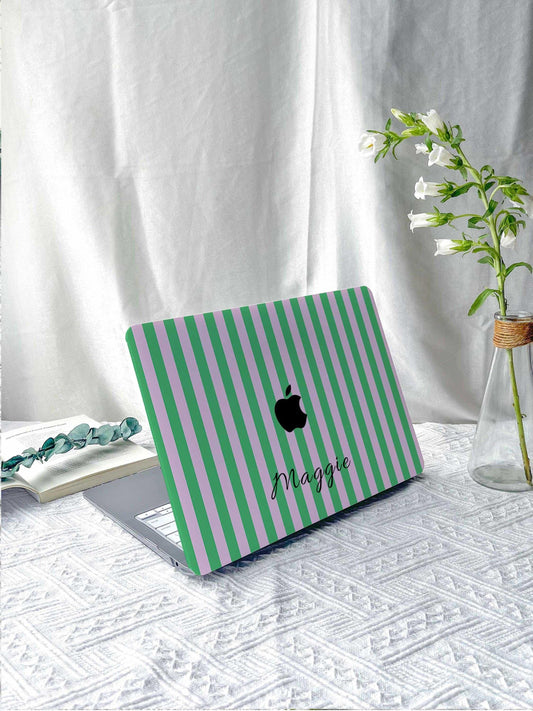 Green Striped Macbook M2 Air 13 2022 A2681 Pro 13 A2338 Pro 14 15 16 M3 Air 15 A3114 2024 Laptop Case For Air 13 11 Friend Gifts For Her