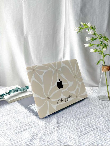 Beige Flower New Macbook M2 Air 13 2022 A2681 Pro 13 A2338 Pro 14 15 16 M4 Air 15 A3114 2024 Laptop Case For Air 13 11  M4 Gifts For Her